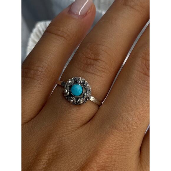 Unknown Factory Jewelry - 925 Sterling Silver Turquoise Ring Size 7